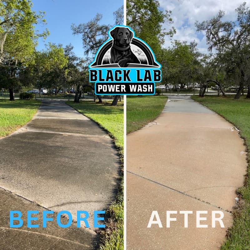 Driveway cleaning before and after - Spring Hill FL